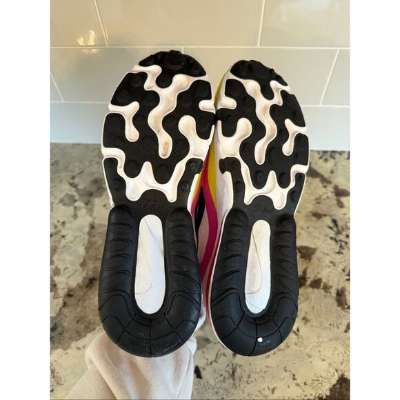 Nike Air Max 270 React Sneakers White Pink Yellow Black, Women’s Size 9 - Picture 10 of 12